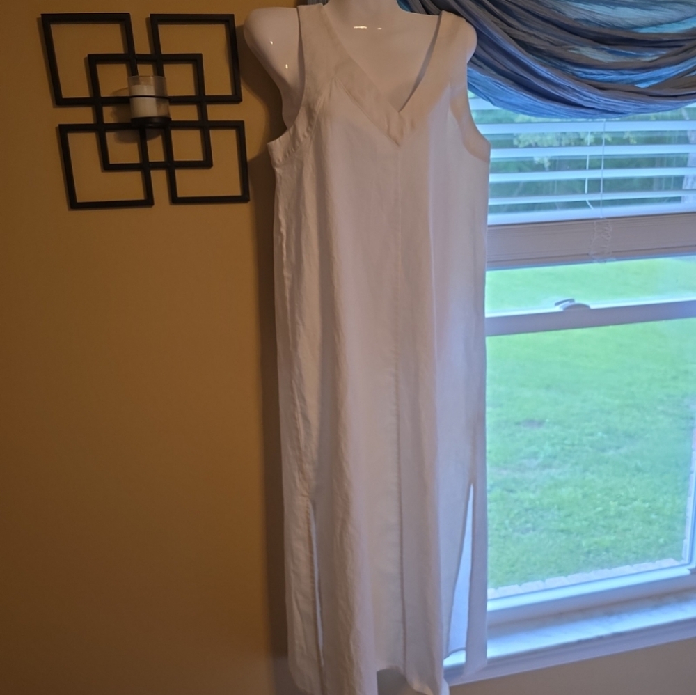 DKNY womens Linen Blend midi/Maxi Dress